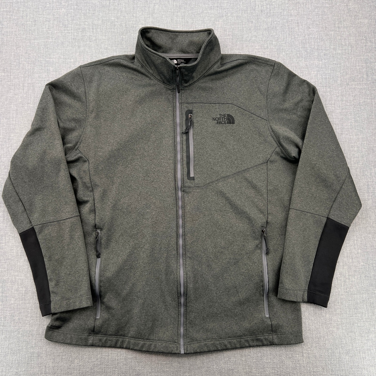 The North Face Apex Soft Shell Jacket Men Xl Gray Full Zip Outdoor Hiking Gorp